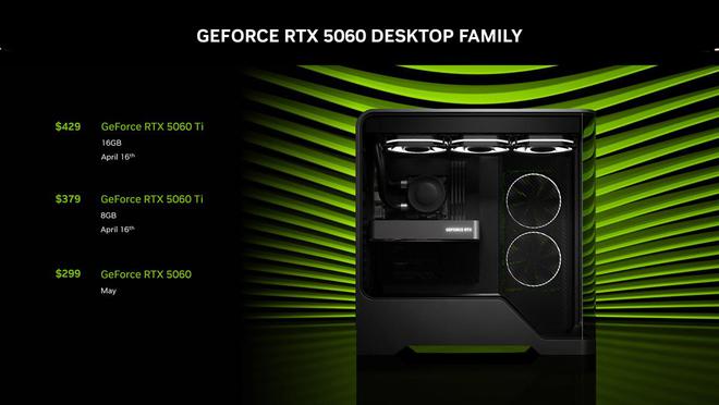 英伟达确认RTX 5060发售时间：5月19日，同时登陆台式机和笔记本电脑