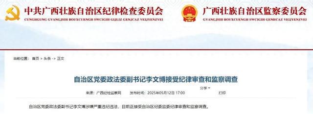 省级党委政法委副书记李文博，任上被查