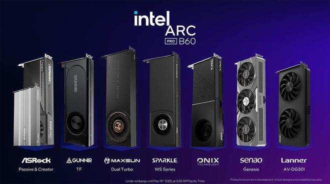 Intel发布ARC PRO B系列专业卡：大显存带来更强AI性能
