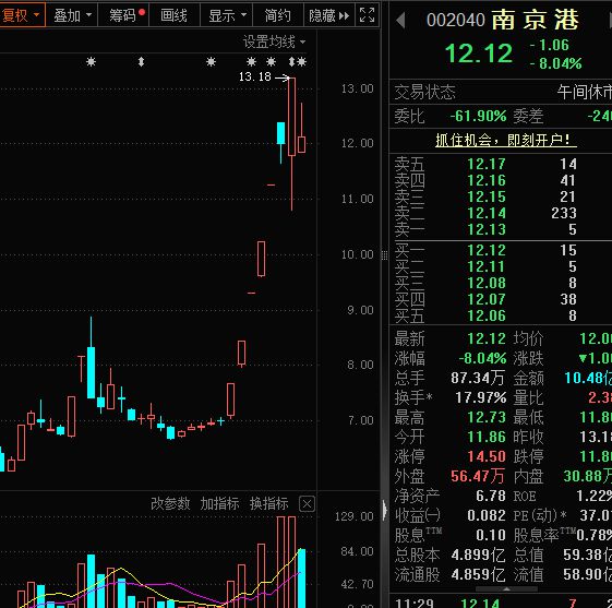 跌停开盘，002040，昨日上演“地天板”！年内84只翻倍股，最高市盈率近2400倍