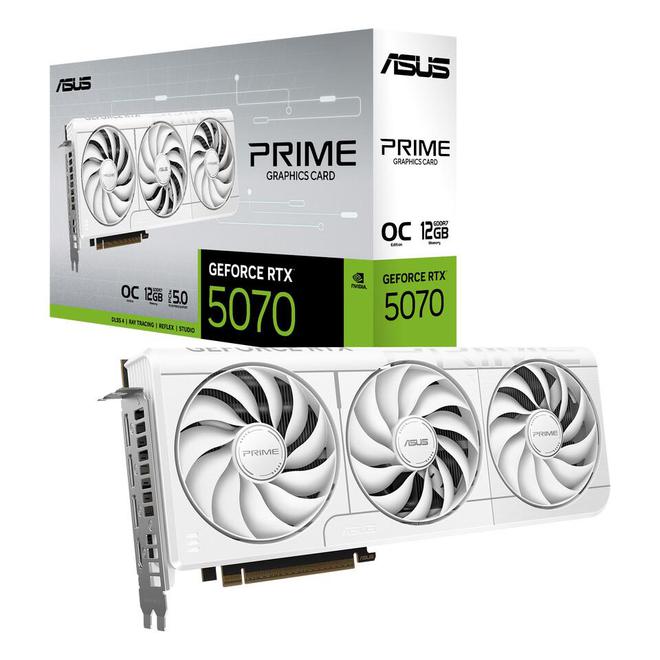 华硕面向全球发布白色款RTX 5070系列显卡，来自PRIME和TUF Gaming