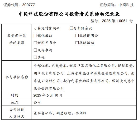 中简科技：不能指望用毛利率维持市值，公司于人形机器人、低空经济等尚无规模化应用