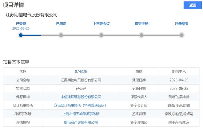 朗信电气冲刺北交所，应收账款达6.5亿元，一季度净利润已现下滑